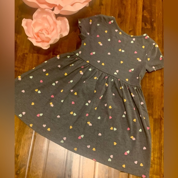 Cat & Jack Heart Print Toddler Dress Sz 4T       💜💛💖 - Picture 3 of 7